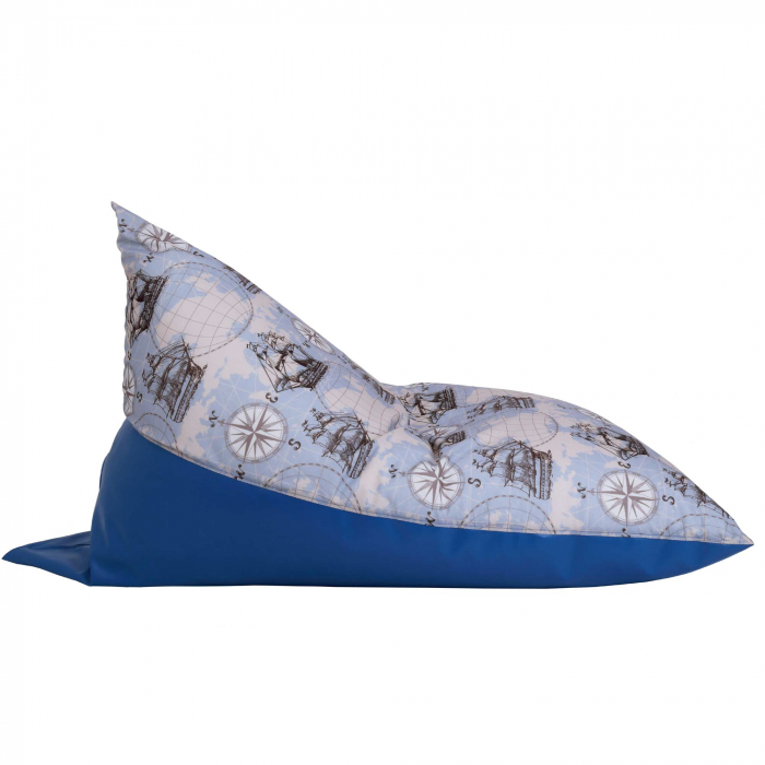 Bean bag Relax - Corabii fond bleu - Imitatie piele albastru [3]