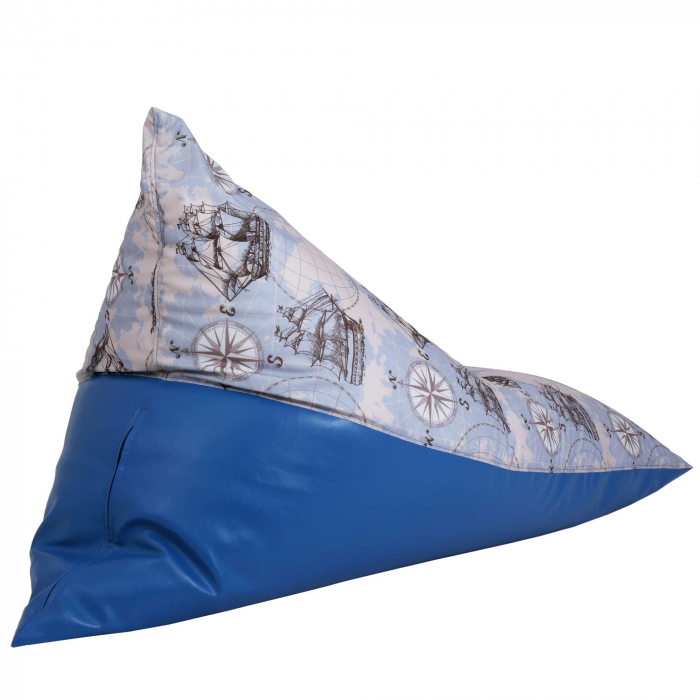 Bean bag Relax - Corabii fond bleu - Imitatie piele albastru [4]