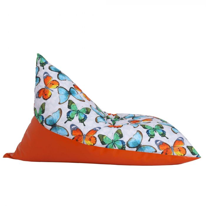 Bean bag Relax - Fluturi - Imitatie piele portocaliu [2]