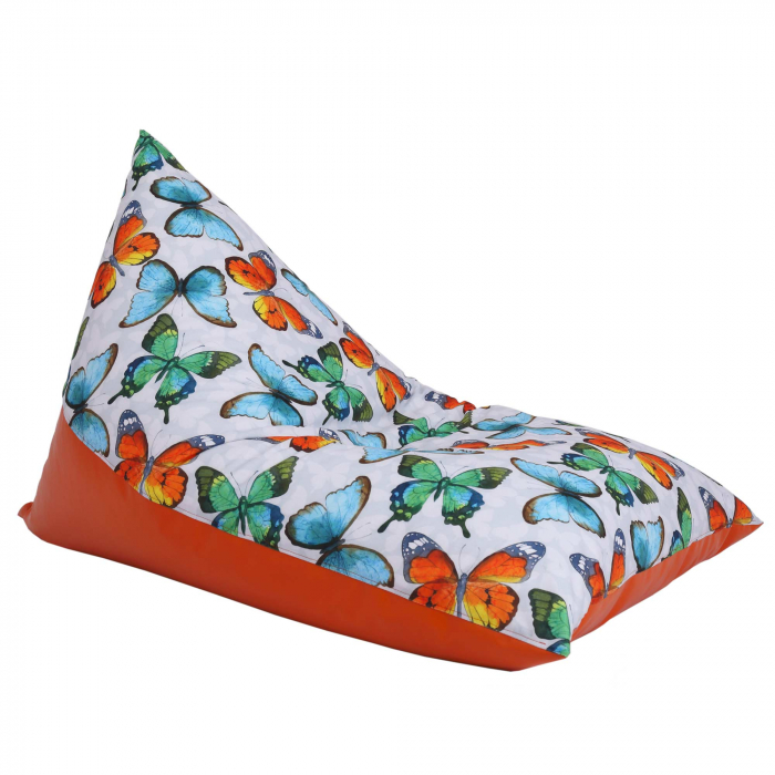 Bean bag Relax - Fluturi - Imitatie piele portocaliu [3]