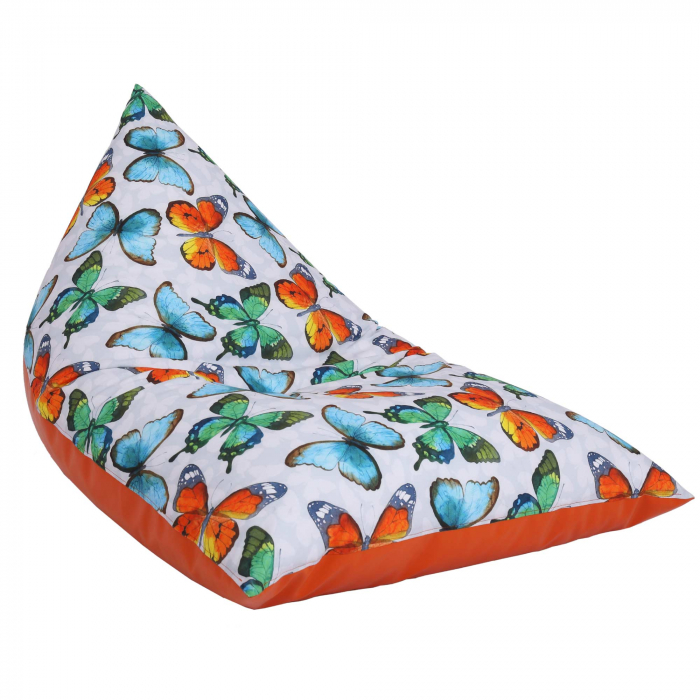 Bean bag Relax - Fluturi - Imitatie piele portocaliu [1]