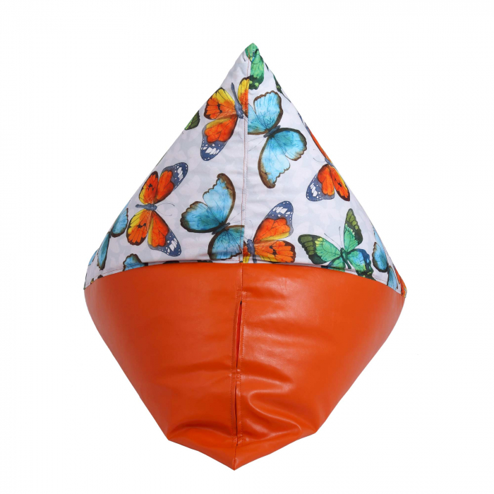 Bean bag Relax - Fluturi - Imitatie piele portocaliu [5]