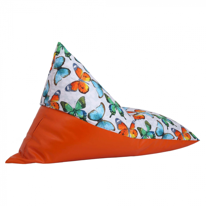 Bean bag Relax - Fluturi - Imitatie piele portocaliu [4]