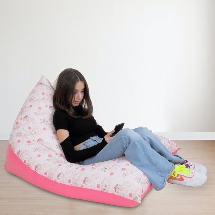 Bean bag Relax - Pisici roz - Imitatie piele roz [10]