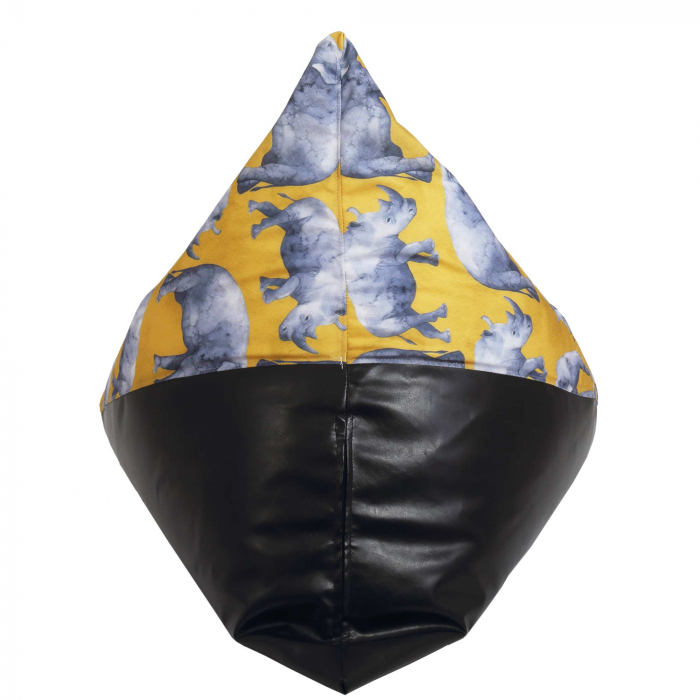 Bean bag Relax - Safari rinoceri - Imitatie  piele maro [6]