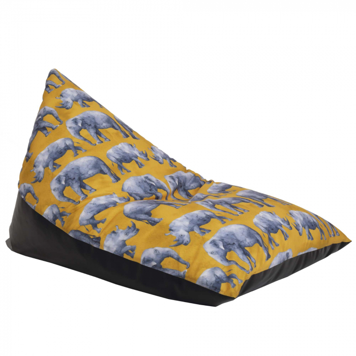 Bean bag Relax - Safari rinoceri - Imitatie  piele maro [3]