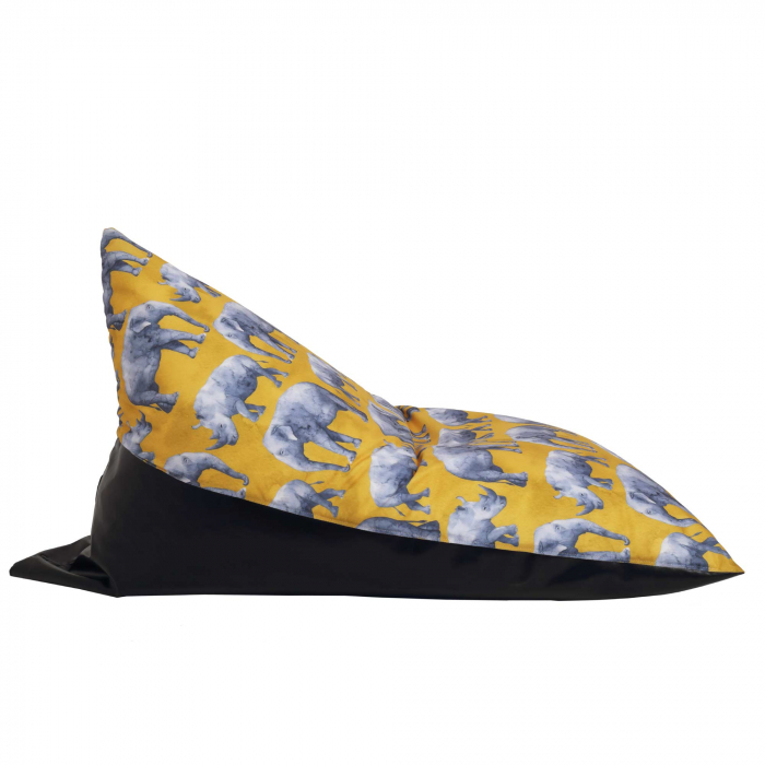 Bean bag Relax - Safari rinoceri - Imitatie  piele maro [4]