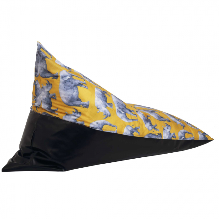 Bean bag Relax - Safari rinoceri - Imitatie  piele maro [5]