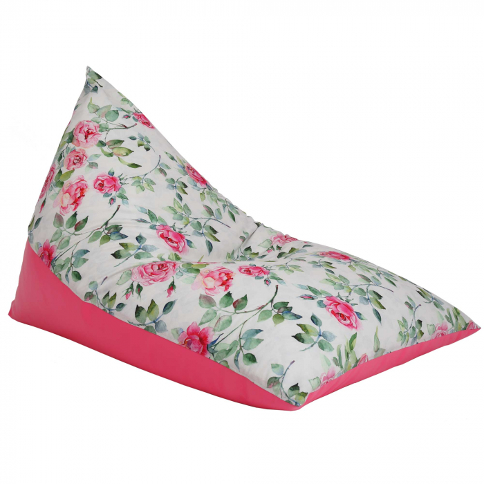 Bean bag Relax - Trandafiri acuarela - Imitatie piele roz [2]