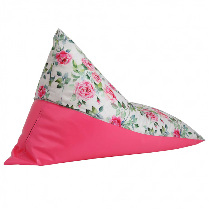 Bean bag Relax - Trandafiri acuarela - Imitatie piele roz [5]