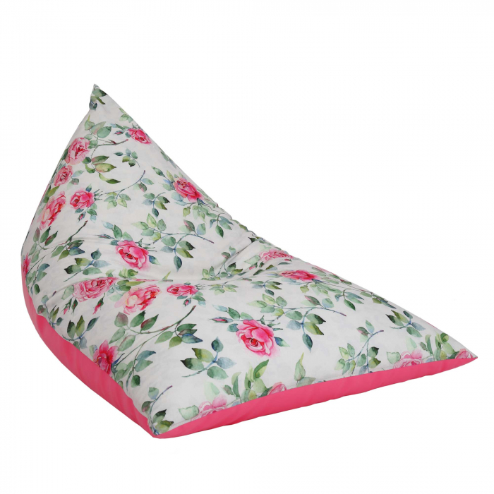 Bean bag Relax - Trandafiri acuarela - Imitatie piele roz [1]