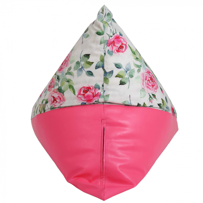 Bean bag Relax - Trandafiri acuarela - Imitatie piele roz [6]