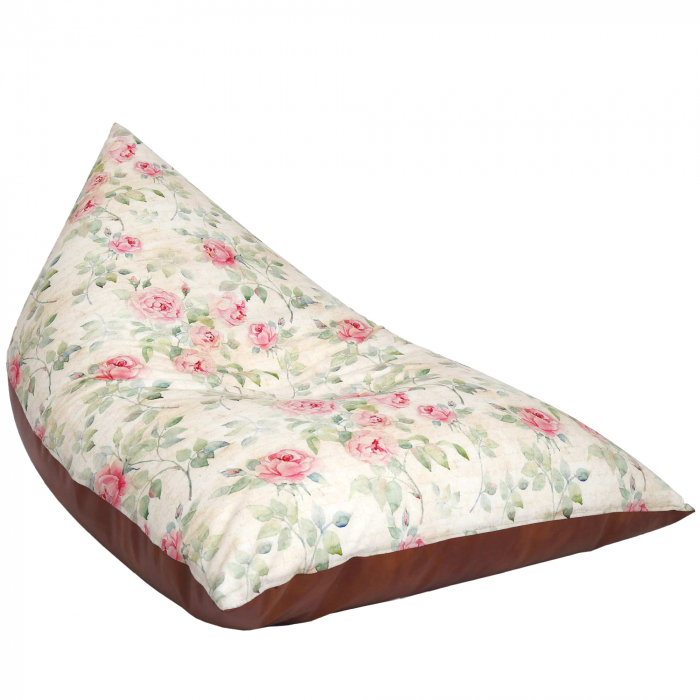 Bean bag Relax - Trandafiri vintage - Imitatie piele maro [2]