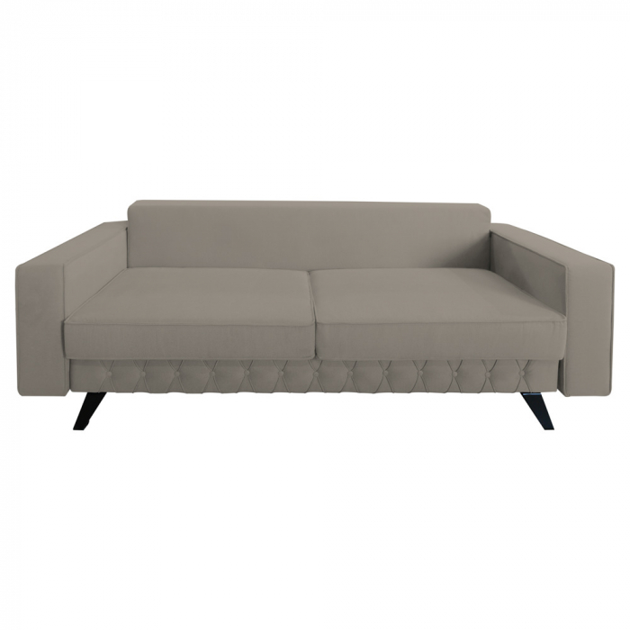 Canapea Alisson stofa p86 gri deschis, extensibila cu lada de depozitare si picioare metalice negre, 230x105x80 [3]