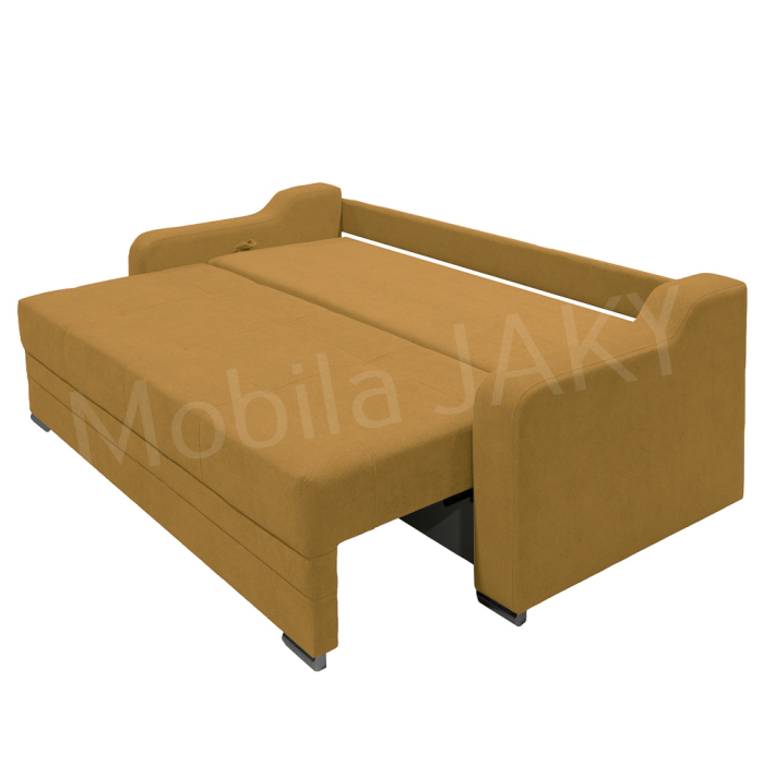 Canapea extensibila Gina, 3 locuri, galben mustar, cu lada de depozitare, dimensiune 226x98x78 cm [6]