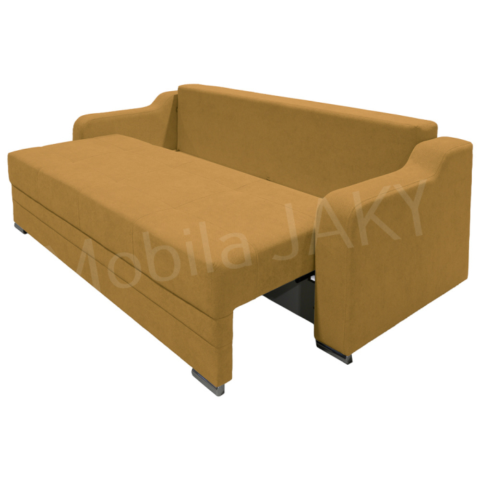Canapea extensibila Gina, 3 locuri, galben mustar, cu lada de depozitare, dimensiune 226x98x78 cm [4]