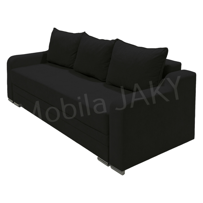 Canapea extensibila Gina, 3 locuri, negru, cu lada de depozitare, dimensiune 226x98x78 cm [2]