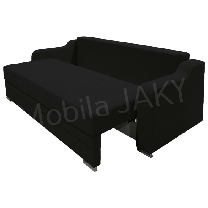 Canapea extensibila Gina, 3 locuri, negru, cu lada de depozitare, dimensiune 226x98x78 cm [4]