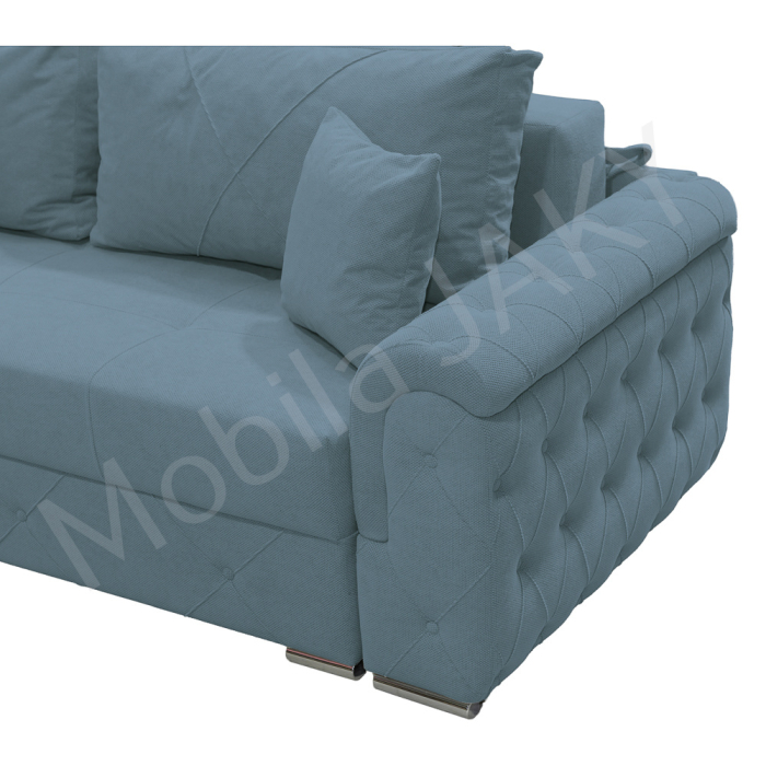 Canapea extensibila Lorena, 3 locuri, albastru deschis, cu lada de depozitare, dimensiune 247x96x78 cm [4]