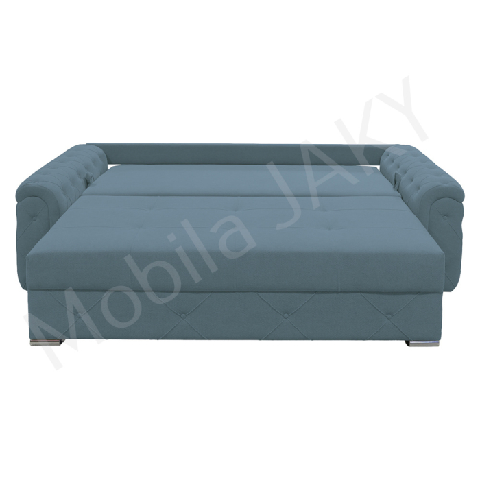 Canapea extensibila Lorena, 3 locuri, albastru deschis, cu lada de depozitare, dimensiune 247x96x78 cm [3]