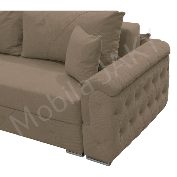 Canapea extensibila Lorena, 3 locuri, cappuccino, cu lada de depozitare, dimensiune 247x96x78 cm [4]