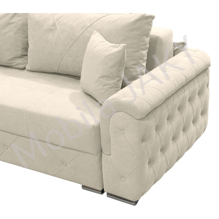 Canapea extensibila Lorena, 3 locuri, crem, cu lada de depozitare, dimensiune 247x96x78 cm [4]
