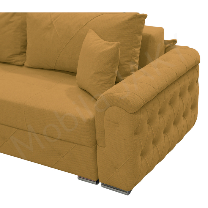 Canapea extensibila Lorena, 3 locuri, galben mustar, cu lada de depozitare, dimensiune 247x96x78 cm [4]