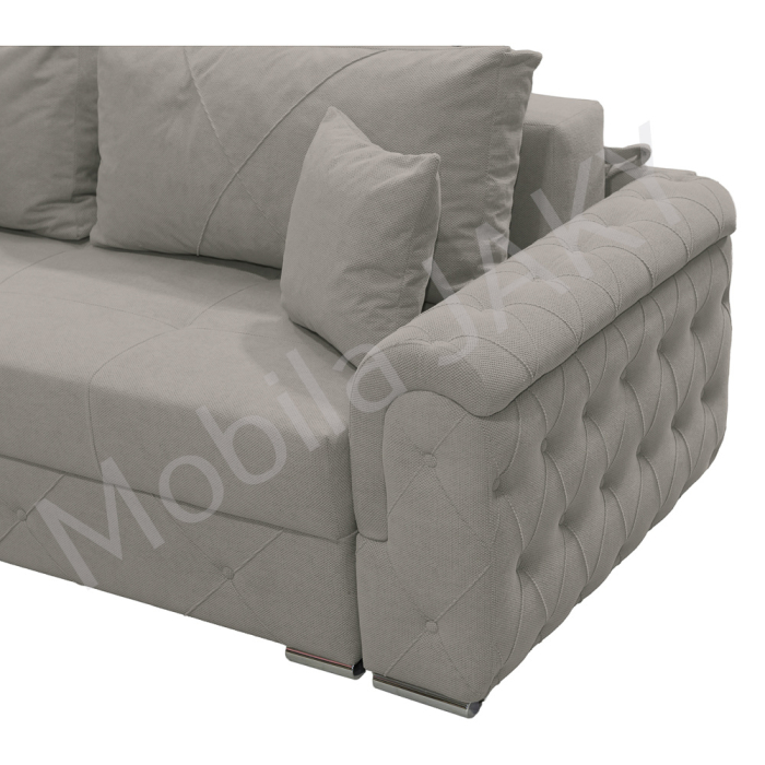 Canapea extensibila Lorena, 3 locuri, gri deschis , cu lada de depozitare, dimensiune 247x96x78 cm [4]