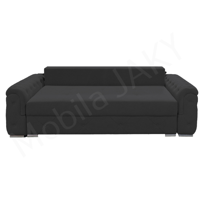 Canapea extensibila Lorena, 3 locuri, gri inchis, cu lada de depozitare, dimensiune 247x96x78 cm [2]