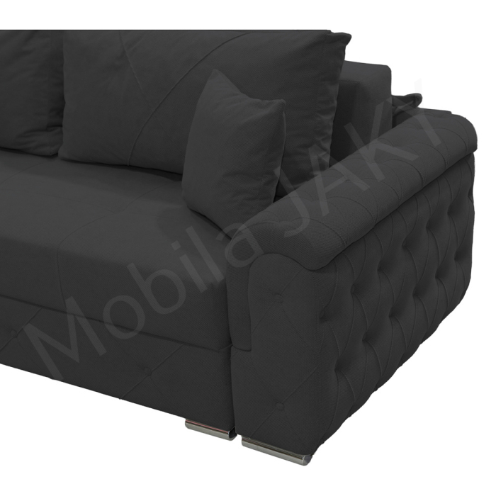 Canapea extensibila Lorena, 3 locuri, gri inchis, cu lada de depozitare, dimensiune 247x96x78 cm [4]