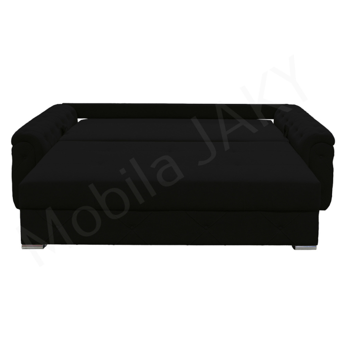 Canapea extensibila Lorena, 3 locuri, negru, cu lada de depozitare, dimensiune 247x96x78 cm [3]