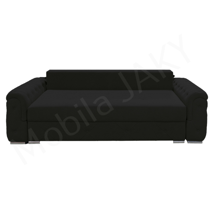 Canapea extensibila Lorena, 3 locuri, negru, cu lada de depozitare, dimensiune 247x96x78 cm [2]