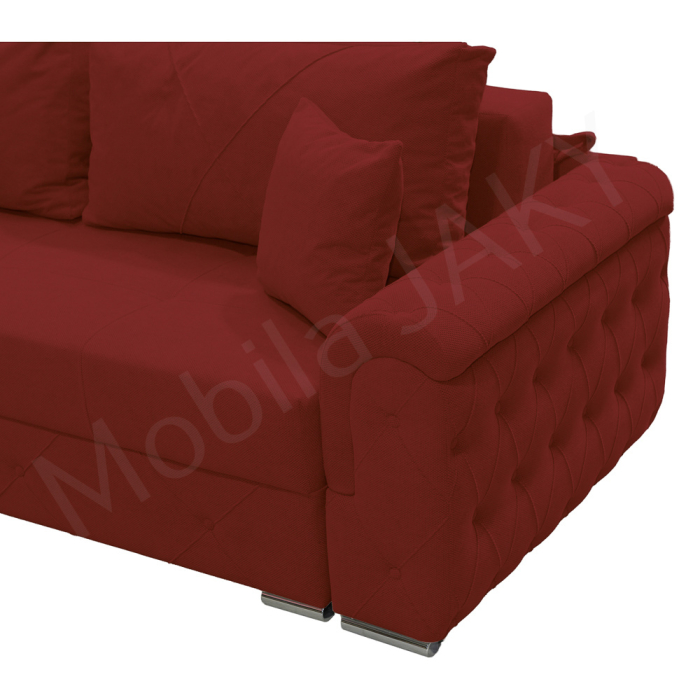 Canapea extensibila Lorena, 3 locuri, rosu caramiziu, cu lada de depozitare, dimensiune 247x96x78 cm [4]