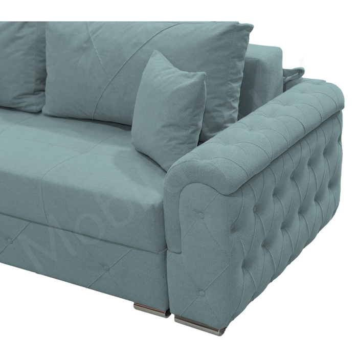 Canapea extensibila Lorena, 3 locuri, verde marin, cu lada de depozitare, dimensiune 247x96x78 cm - mobila JAKY [2]