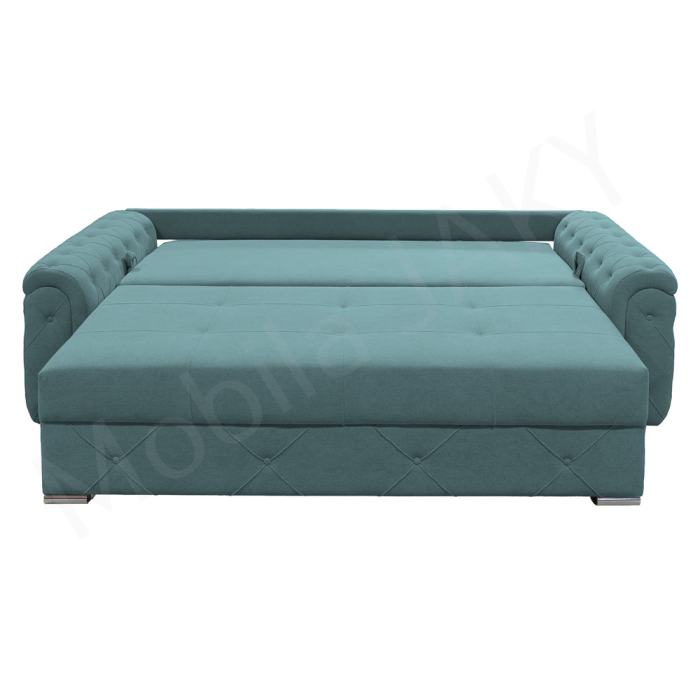 Canapea extensibila Lorena, 3 locuri, verde marin, cu lada de depozitare, dimensiune 247x96x78 cm - mobila JAKY [6]