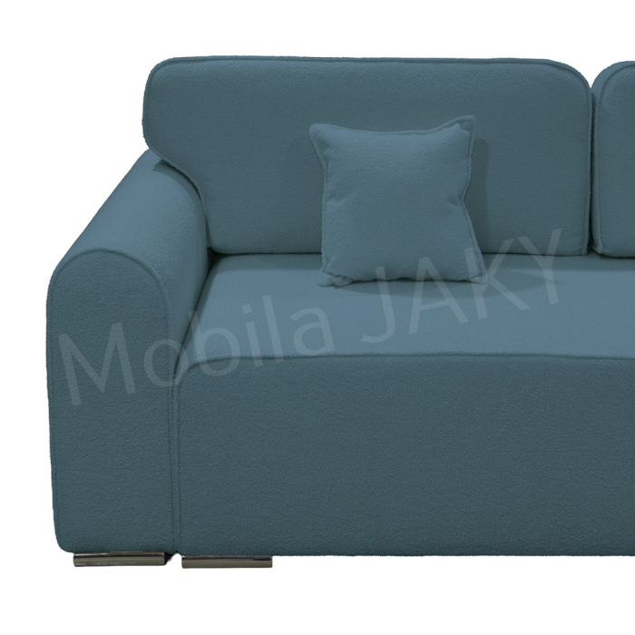 Canapea extensibila MELINA, 3 locuri, stofa boucle albastru deschis 73, cu lada de depozitare, dimensiunea 244x100x80 cm [3]