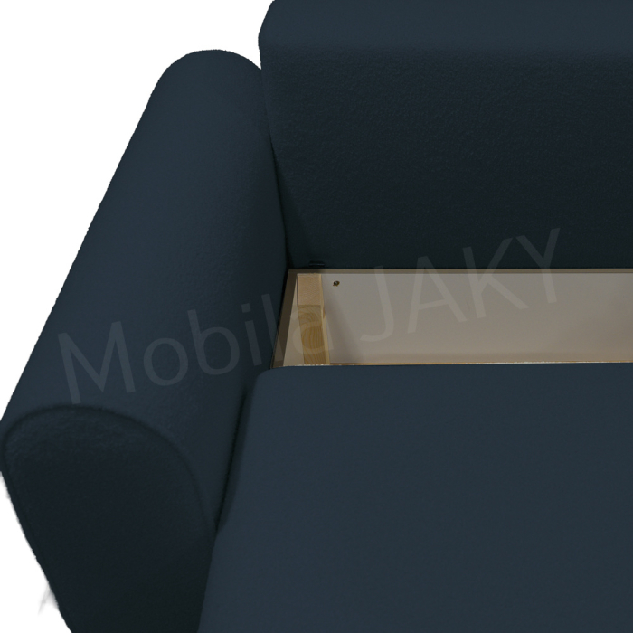 Canapea extensibila MELINA, 3 locuri, stofa boucle bleumarin 79, cu lada de depozitare, dimensiunea 244x100x80 cm [8]
