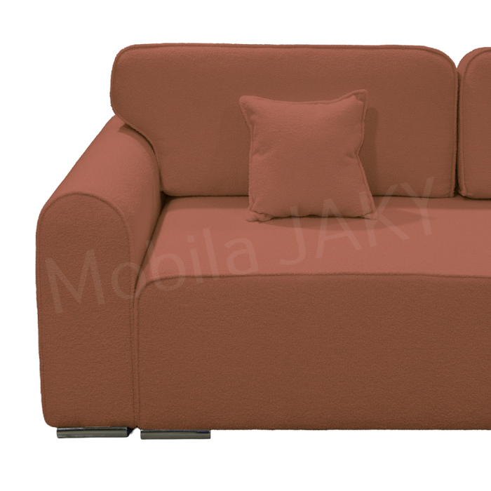 Canapea extensibila MELINA, 3 locuri, stofa boucle caramiziu 54, cu lada de depozitare, dimensiunea 244x100x80 cm [3]