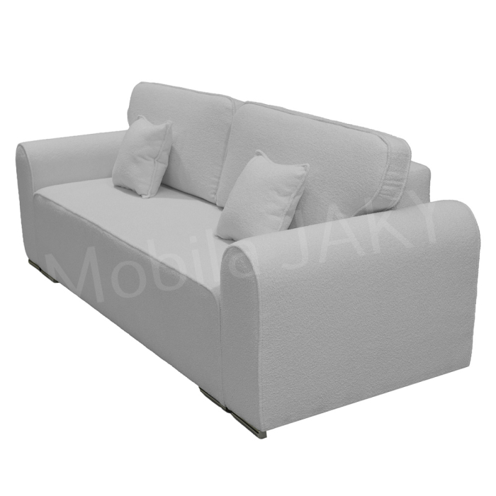Canapea extensibila MELINA, 3 locuri, stofa boucle gri deschis 83, cu lada de depozitare, dimensiunea 244x100x80 cm [5]