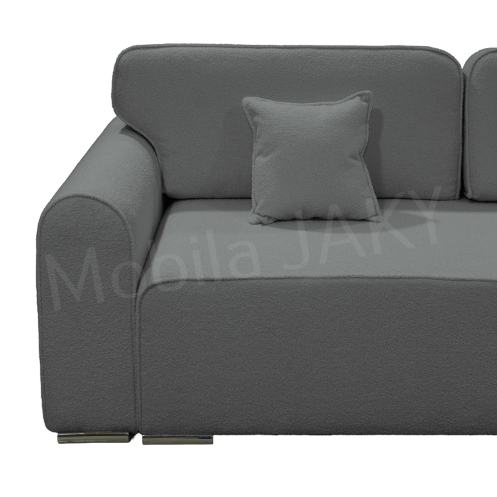 Canapea extensibila MELINA, 3 locuri, stofa boucle gri inchis 92, cu lada de depozitare, dimensiunea 244x100x80 cm [3]