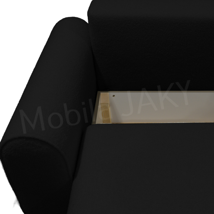 Canapea extensibila MELINA, 3 locuri, stofa boucle negru 100, cu lada de depozitare, dimensiunea 244x100x80 cm [8]