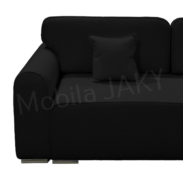 Canapea extensibila MELINA, 3 locuri, stofa boucle negru 100, cu lada de depozitare, dimensiunea 244x100x80 cm [3]