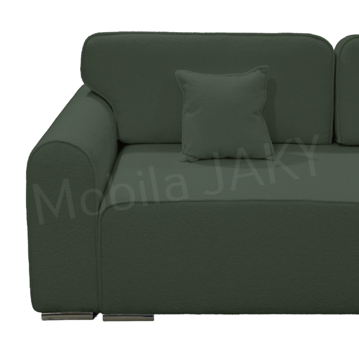 Canapea extensibila MELINA, 3 locuri, stofa boucle verde 37, cu lada de depozitare, dimensiunea 244x100x80 cm [3]