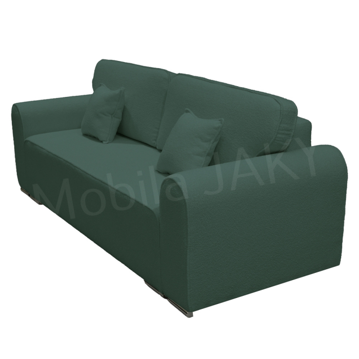 Canapea extensibila MELINA, 3 locuri, stofa boucle verde salvie 34, cu lada de depozitare, dimensiunea 244x100x80 cm [5]