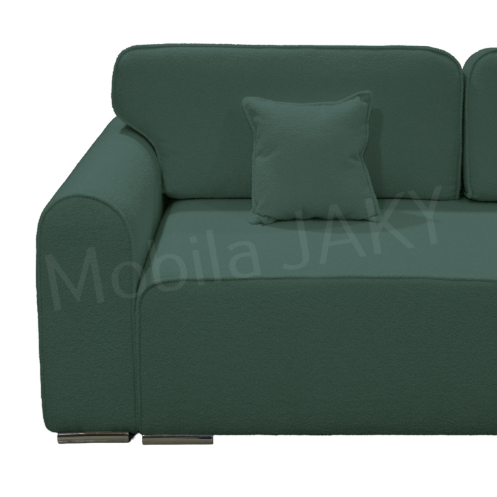 Canapea extensibila MELINA, 3 locuri, stofa boucle verde salvie 34, cu lada de depozitare, dimensiunea 244x100x80 cm [3]