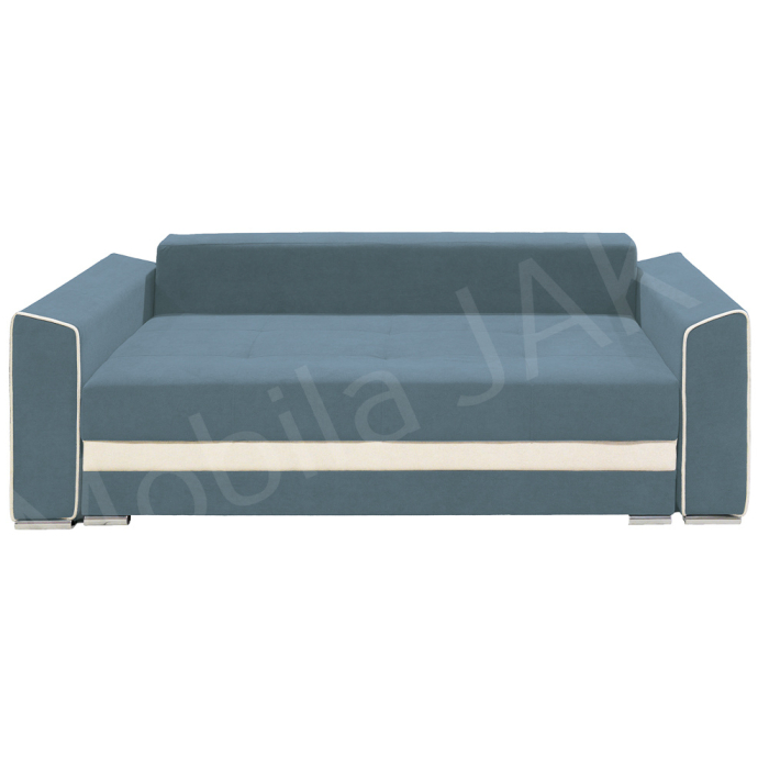 Canapea extensibila Nicole, 3 locuri, albastru deschis + crem, cu lada de depozitare, dimensiune 237x96x78cm [2]