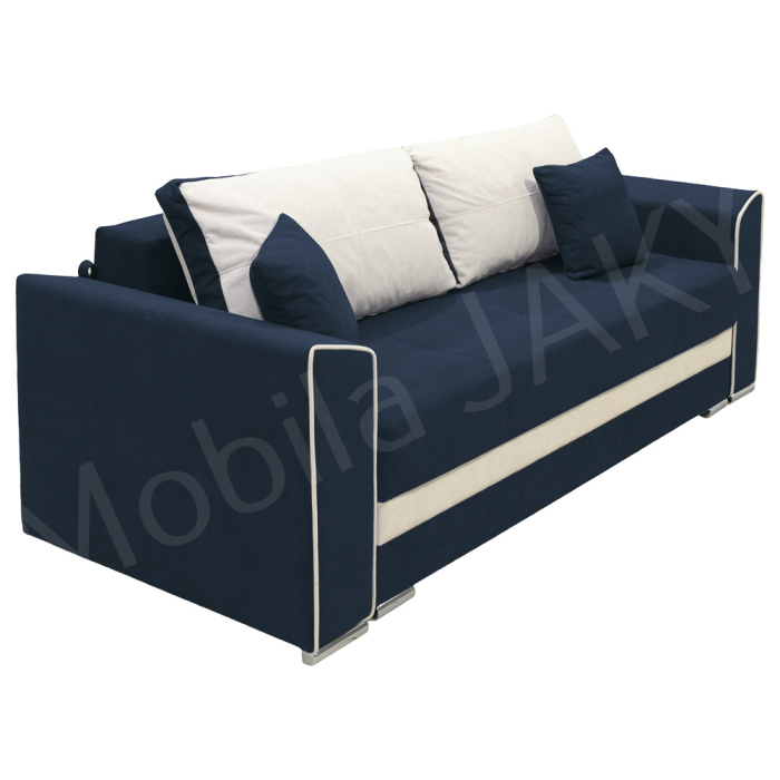 Canapea extensibila Nicole, 3 locuri, bleumarin+ crem, cu lada de depozitare, dimensiune 237x96x78cm [3]
