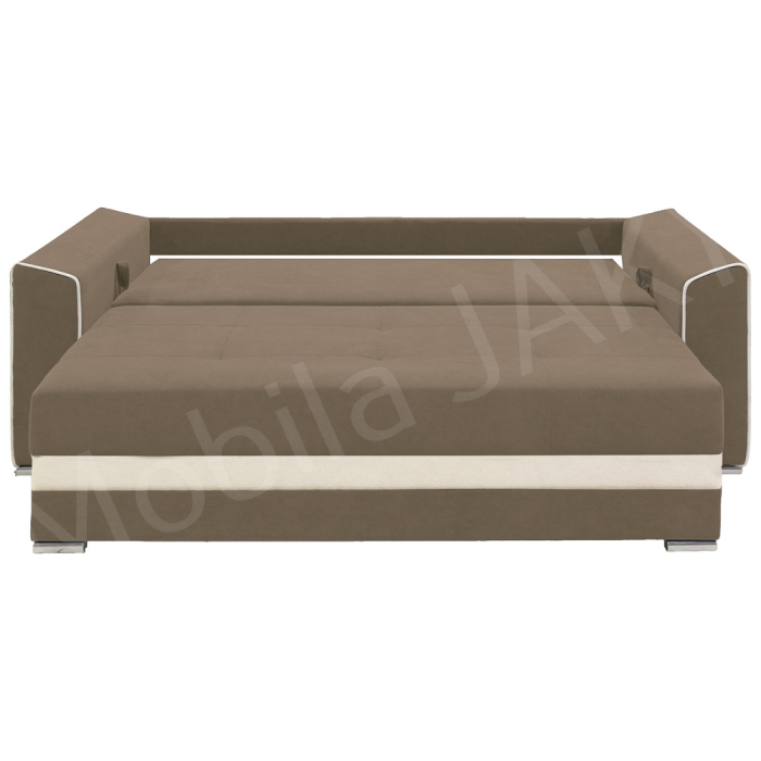 Canapea extensibila Nicole, 3 locuri, cappuccino + crem, cu lada de depozitare, dimensiune 237x96x78cm [5]