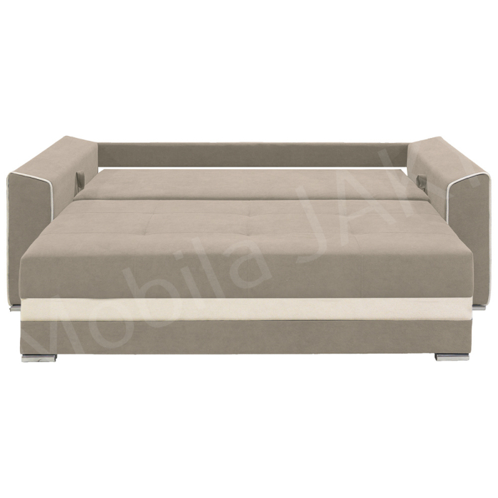 Canapea extensibila Nicole, 3 locuri,bej + crem, cu lada de depozitare, dimensiune 237x96x78cm [5]