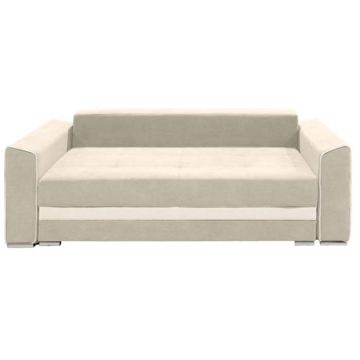 Canapea extensibila Nicole, 3 locuri, crem + crem, cu lada de depozitare, dimensiune 237x96x78cm - mobila JAKY [2]